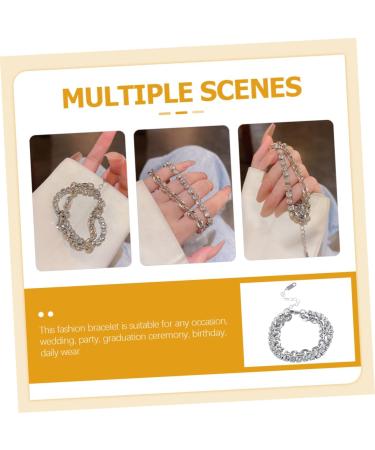 VALICLUD 3pcs Rhinestone Bracelet Beaded Bracelets Women Bracelets Chain Bracelet Charm Bracelets for Girls Bracelet for Charms Girls Bracelet Wrist Jewelry Alloy Light Luxury Decorate Miss 20x2CM Silver - Buy Online on GoSupps.com