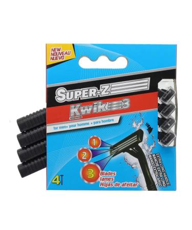 Super-Z Kwik 3 Razors For Men 4 Count