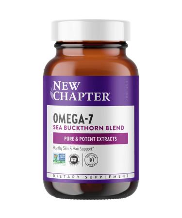 New Chapter Supercritical Omega 7 with Sea Buckthorn + Plant Sourced Fatty Acids + Omega 7 + Non-GMO Ingredients - 30 Vegetarian Capsule 30 Count Omega 7