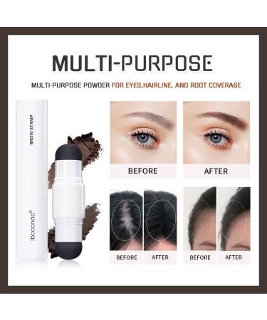 Dual-Color Eyebrow Stamp Stencil Kit | 10 Reusable Stencils Waterproof Powder - Natural & Dark Brown - Buy Online on GoSupps.com