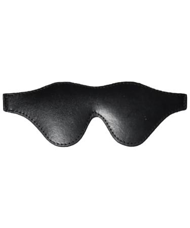 Genuine Cowhide Leather Handmade Spectacle Shaped Mask with Adjustable Strap Works with Every Snooze Position for Men and Women (Black)