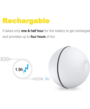 YOFUN Smart Interactive Cat Toy - Self Rotating Ball with LED Light for Endless Fun - Buy Online on GoSupps.com