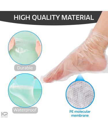 200 Pcs Disposable Moisturizing Foot Covers - Women's Pedicure Foot Spa Socks for Paraffin Wax Treatment - Feet Care Plastic Socks 11.8x6.7x1.1 Inch - Buy Online on GoSupps.com