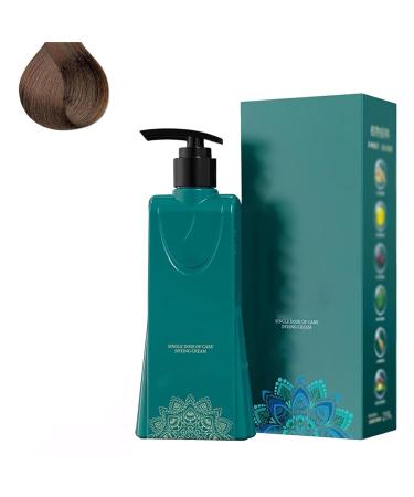 Formule l g re Ensemble de teinture capillaire durable cr me de coloration de cheveux base de plantes teinture florale un agent shampooing de couleur de cheveux naturels (Brown)