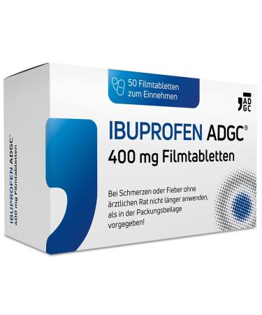 IBUPROFEN ADGC 400mg - 50 pieces - for mild to moderate pain such as headaches toothache and period pain as well as fever