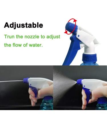 Mister Spray Bottles 16.9oz/500ml - Adjustable Storage Containers for Hair, Plants, and Cleaning - Includes Mini Funnel, Adhesive Hook, and Labels (Blue/Green) - Buy Online on GoSupps.com