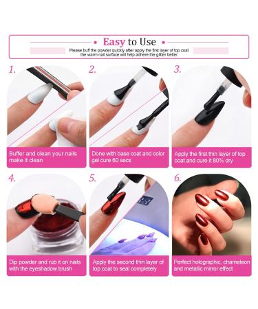 Yagoyan 10 Jars Chrome Nail Powder Kit - Holographic Chameleon Pigments | Nail Art Glitters for Mirror Effect | Eyeshadow Applicators - Buy Online on GoSupps.com