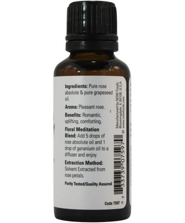 Now Foods Rose Absolute Essential Oil 1 fl oz (30 ml) - Pure Aromatherapy - Buy Online on GoSupps.com