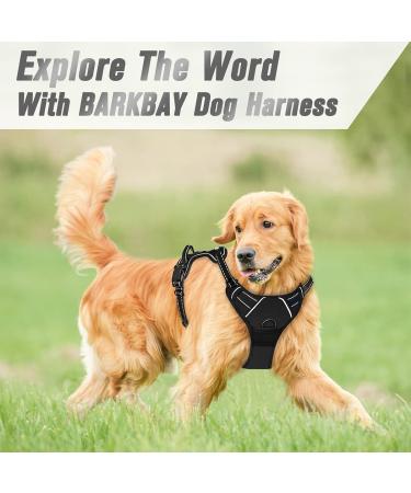 BARKBAY No Pull Dog Harness for Large Dogs - Reflective, Heavy Duty, Easy Control Handle - Chest Size 27-32 inches - Black - Buy Online on GoSupps.com