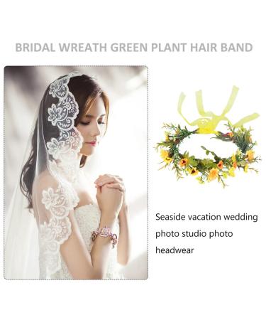 Minkissy Green Leaf Flower Crown | Sunflower Headband & Boho Hair Wreath for Weddings Festivals & Beach Parties - Fashion Hair Jewelry - Buy Online on GoSupps.com