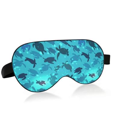 xigua Sea Turtle Breathable Sleeping Eyes Mask Cool Feeling Eye Sleep Cover for Summer Rest Elastic Contoured Blindfold for Women & Men Travel 3
