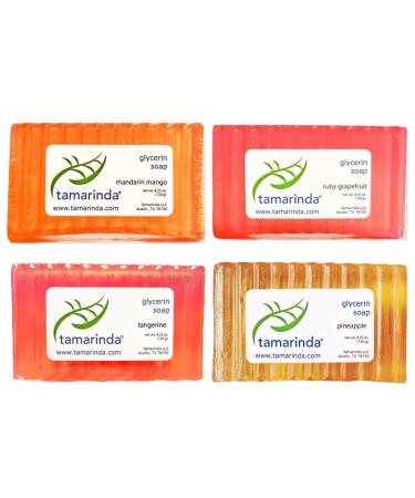 Glycerin Soap - 4 Bar Tropical Fruit Collection