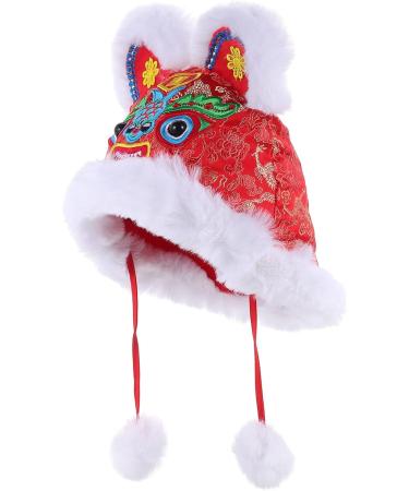 Gadpiparty 2pcs Chinese Hat Kids Chinese New Year Hat Warm Hat Spring Festival Photo Props 31X30X4CM - Buy Online on GoSupps.com