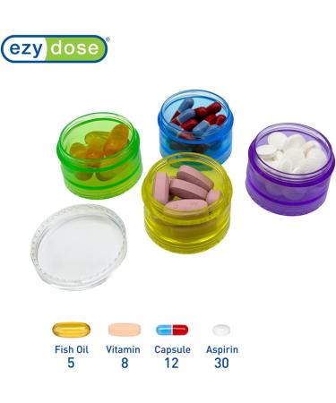 EZY DOSE Weekly Pill Case | 7-Day Medicine Planner & Vitamin Organizer | BPA Free Medium Detachable Compartments in Rainbow Colors - International Shipping Available - Buy Online on GoSupps.com