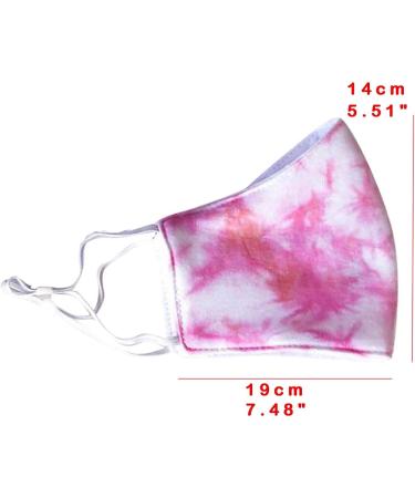 5PCS Tie Dye Face_Mask for Women Butterfly Peace Sign_Mask for VSCO Girls with Filter Pocket Reusable Cotton Cloth Washable_Masks Cool Cute Fashionable Breathable Cover - Buy Online on GoSupps.com