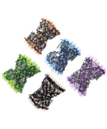 FRCOLOR 15 Pieces Stretch Bead Combs Hair Bun Comb Elastic Bead Comb Elastic Hair Combs Double Row Hair Accessories - Buy Online on GoSupps.com