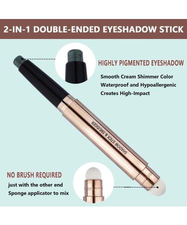 Daeuwiutr Green Shimmer Eyeshadow Stick - Creamy, Waterproof, Hypoallergenic Eye Makeup Highlighter - Buy Online on GoSupps.com