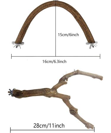 Allazone U Form Natural Bird Pole - Wooden Bird Toys & Accessories for Cages | Climbing & Grinding Sticks Set - Buy Online on GoSupps.com