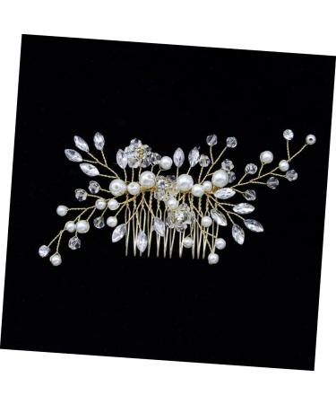 FRCOLOR bridal hair comb wedding beaded hair comb rhinestones hair pins party pearl beaded comb bridal hair clip Bride Insert Comb bridesmaid European and American hair accessories - Buy Online on GoSupps.com