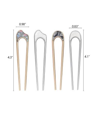 12 French Twist Hair Forks - Large U-Shaped Styling Pins for Long, Thick, Curly, and Fine Hair - Vintage Metal Hair Sticks - Buy Online on GoSupps.com