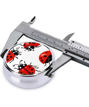 Ladybug Print Mini Round Pill Box | 3 Compartment Portable Pill Organizer for Travel & Home - Buy Online on GoSupps.com