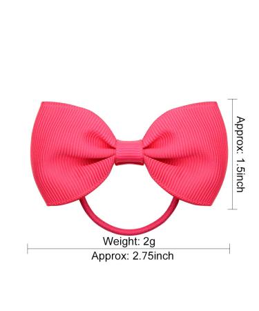 40-Piece Set: Baby Girls 2.75 Grosgrain Ribbon Hair Bows - Rubber Band Hair Bands for Kids, Teens, Toddlers (20 Pairs) - Buy Online on GoSupps.com
