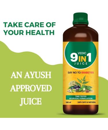 NN Vedic 9 in 1 Sugar Control Juice Sugar Level Balance Type 1 & 2 Glucose Regulator Insulin Management Neem Jamun Gudmar Diabetes Care Juice - 500ml - Buy Online on GoSupps.com