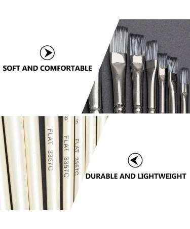 Toyvian 9-Piece Black & White Nylon Hair Watercolor Brush Set - Natural Bristle Stencil Brushes for Painting & Furniture - 21.9 x 1.5 cm - Buy Online on GoSupps.com