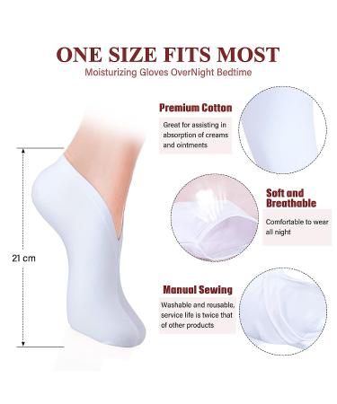 Moisturizing Spa Socks for Dry Feet - 10 Pairs, Cotton, Overnight Treatment for Men and Women - Buy Online on GoSupps.com