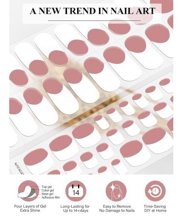 Buy EBANKU 52Pcs Semi-Cured Gel Toenail Strips - Long-Lasting French Sheer Jelly Nude Pink Nail Polish Stickers for Toes - UV Light Required - Perfect Manicure & Nail File Included - Buy Online on GoSupps.com