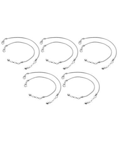 TEHAUX 50 Pcs Bracelet Chain Diy Jewelry Crafts Supplies Snake Chain Necklace Medallion Necklace for Women Womens Charms Bracelets Copper Big Hole Beads Stainless Steel The Chain Miss Silverx5pcs 20X0.2cmx5pcs
