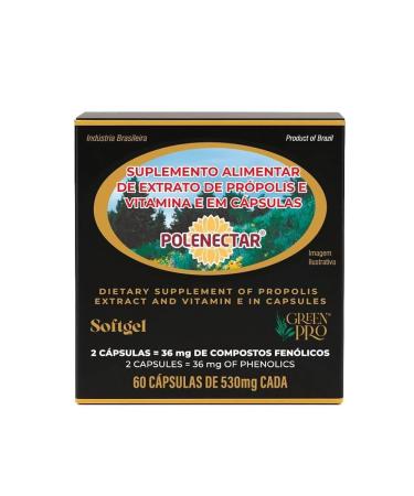 2 Pack of Polenectar Brazil Green Bee Propolis 60 Softgels 300 mg