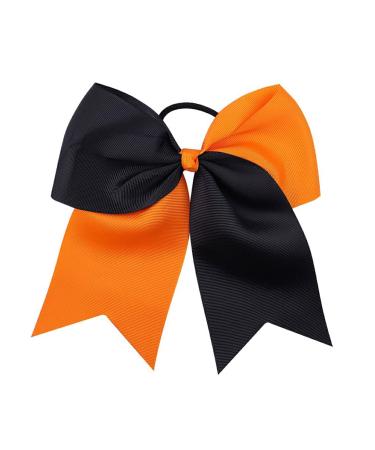 eexuujkl Large Hair Tie Bow Knot Thick Elastic Color Matchig Tail Preppy Style Ponytail Holder Seamless Scrunchies Accessories Orange+Black