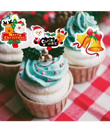 GULELAYAR 50/500 Pieces Christmas Cupcake Toppers Cute Cake Decorations Snowman Santa Claus Reindeer Elf Bells Cake Toppers Picks for Christmas Cake Decor Party Holiday Supplies Favors (500 Pieces) - Buy Online on GoSupps.com