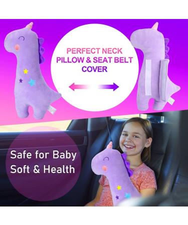 Pinkgarden Unicorn Car Seatbelt Pillow for Kids - Seat Strap Cushion for Toddler Head Rest - Seatbelt Cover for Child Safety - Buy Online on GoSupps.com