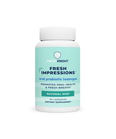 Oral Probiotics, Chewable Oral Probiotic for Bad Breath, Halitosis, Teeth, and Gum Health, Fresh Impressions, Oral Probiotic Lozenges, Contains Blis K12, Mint Flavored, Sugar Free, 1 Pack (30ct)