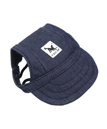Baseball cap for pets dogs Basecap Outdoor Sport Sun protection Sunbonnet Summer Reise Hut Baseballkapp Sonnenh cass Hundege with ear holes and adjustable chin straps dark blue M m dark blue