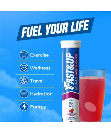 Fast&Up Reload Mixed Berry - Instant Electrolytes & Hydration - 20 Effervescent Tablets Mixed Berry 20 count(pack of 1) - Buy Online on GoSupps.com