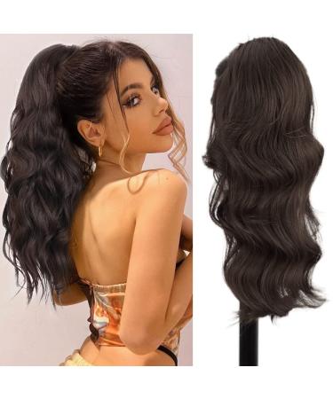 Ponytail Extensions Brown with bracket hair part ponytail extension long curly hair extension extension art hair synthetic braid ponytail like real hair 40cm 6# 082c-16 40cm/16-inch 6#