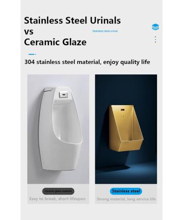 Wall Mounted Sensor Urinal 304 Stainless Steel Urinal Men's Flushing Urinal Ommercial Men's Adult Urinal Bathroom Toilet for Bathrooms Hotels Shopping GrabGray - Buy Online on GoSupps.com