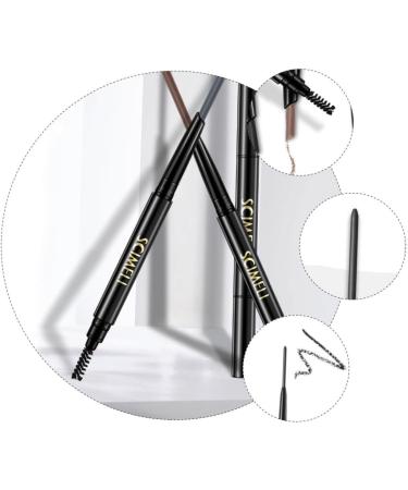 Angoily 3pcs 2 1 Eyebrow Makeup Tools Brow Pencil Triangle Pencil Makeup Accessories To Rotate Lock Cylinder 1 count (Pack of 1) Dark Brownx3pcs - Buy Online on GoSupps.com