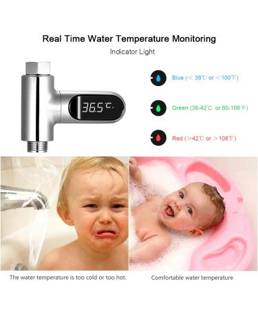 MatyBobe LED Digital Shower Thermometer - 0-100 Baby Bath Temperature Display | Celsius/Fahrenheit | 360 Rotatable Umbrella - Ideal for Kitchen & Bathroom - Buy Online on GoSupps.com