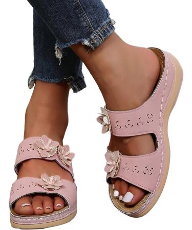 JWSVBF Orthotic Sandals for Women - Bunion Boho Open Toe Slippers - Comfortable Walking Orthopedic Sandals - 2023 Summer Fashion - 8.5 Wide Pink - Buy Online on GoSupps.com