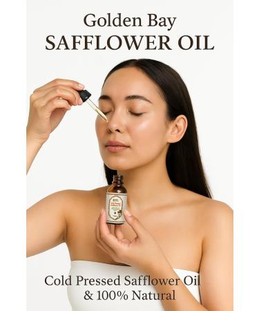 Golden Bay 100% Pure Cold Pressed Safflower Oil - 30 ml | Lightweight Natural Moisturizer for Face Skin & Hair | Non-Comedogenic Rich in Omega-6 - Buy Online on GoSupps.com