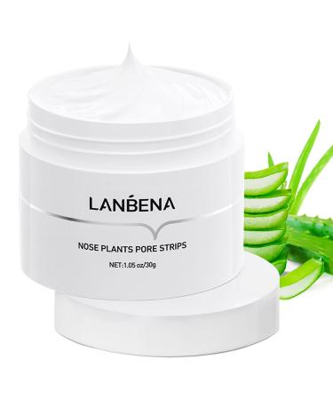 LANBENA Blackhead Mask (30g) 60 Pieces Nose Pore Strips Note: Cream Goes Dry out/Gunk below 25 Degrees Place Bottle in Boiling Water to Soften White - Buy Online on GoSupps.com