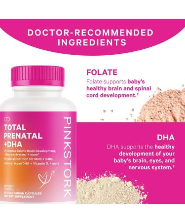 Pink Stork Pregnancy Bundle: Prenatal Vitamin with DHA & Folate, Probiotics, Sleep Tea - Pregnancy Must-Haves for Women | Iron, Vitamin D, C, Zinc - Women Owned - Buy Online on GoSupps.com