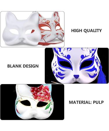 ULTNICE 15pcs White Blank Paper Mache Cat Masks for DIY Cosplay and Masquerade Parties - Buy Online on GoSupps.com