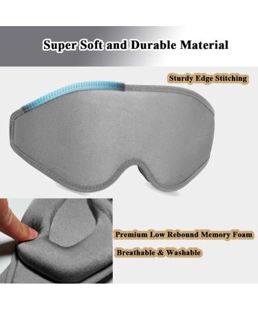 3D Eye Mask for Lash Extensions - Light Blocking Contoured Sleep Mask for Men & Women | Adjustable Strap for Yoga & Travel (Gray - Buy Online on GoSupps.com