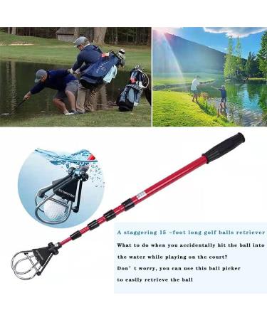 Aquadalus 6ft/15ft Club Golf Retriever with Headcover - Stainless Telescopic Extendable Ball Retriever - Buy Online on GoSupps.com