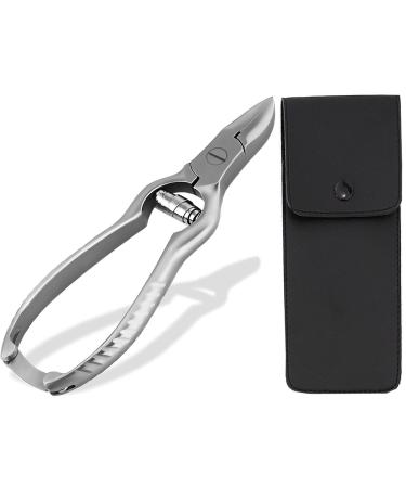 Nail tongs footnail tongs nail scissors stainless steel rust -free bent cut surface foot care nail cutter nail snap for the manicure and pedicure 14 cm including case 14 cm nail pliers